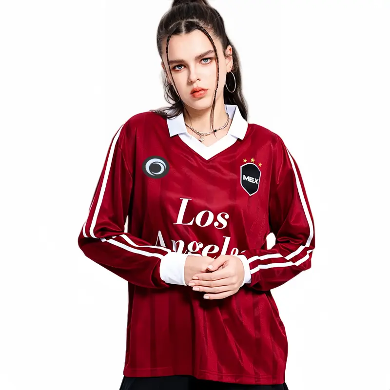 100% Polyester Milk Silk Unisex Sublimation Retro Loog Sleeves POLO Football Jersey – T Shirts – available in multi colour