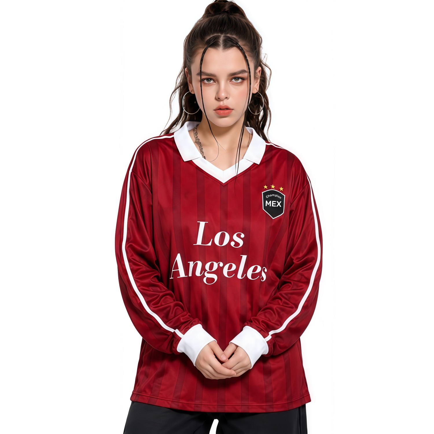 100% Polyester Milk Silk Unisex Sublimation Retro Loog Sleeves POLO Football Jersey