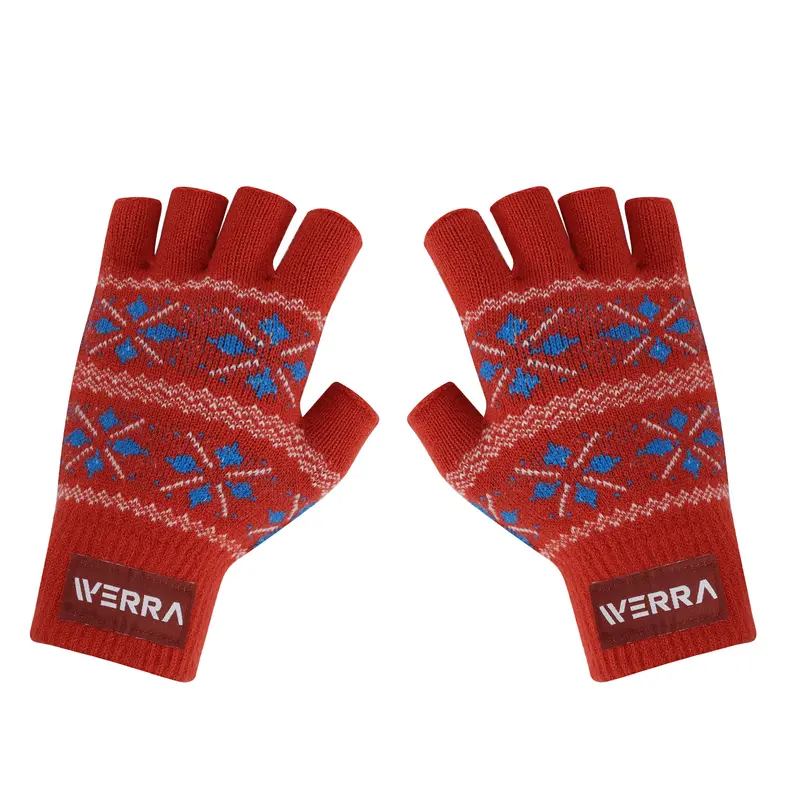 Adults Jacquard Fingerless Gloves – Accessories – available in multi colour
