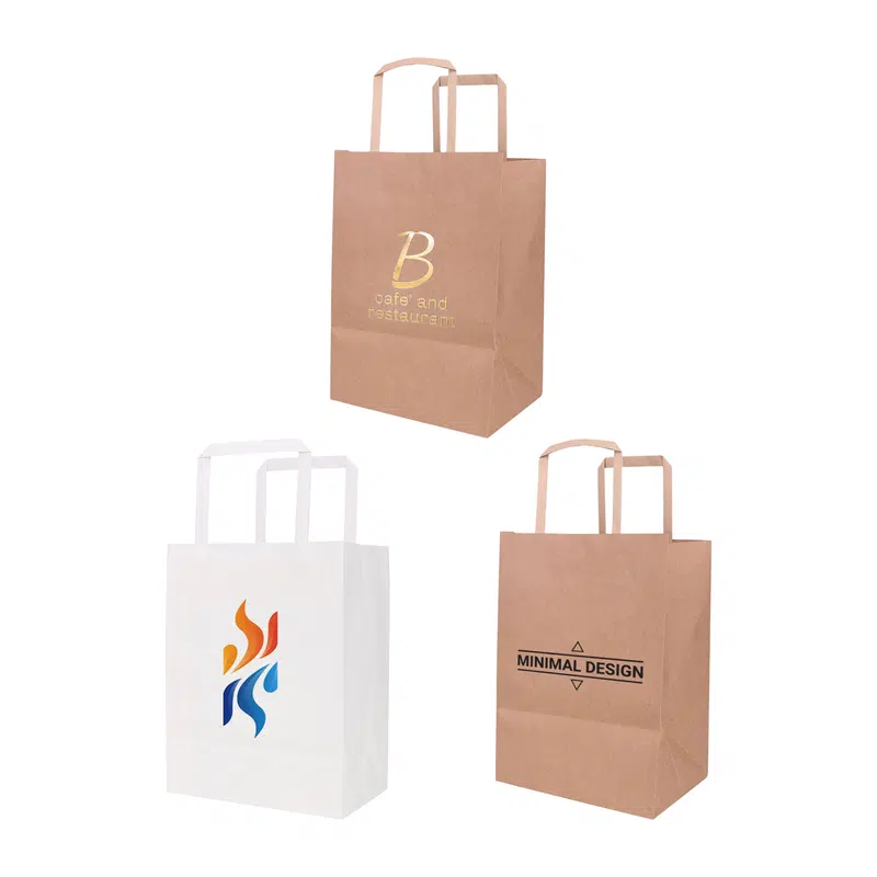 Flat Handle Kraft Paper Bag(175x240x110mm) – Paper Bags