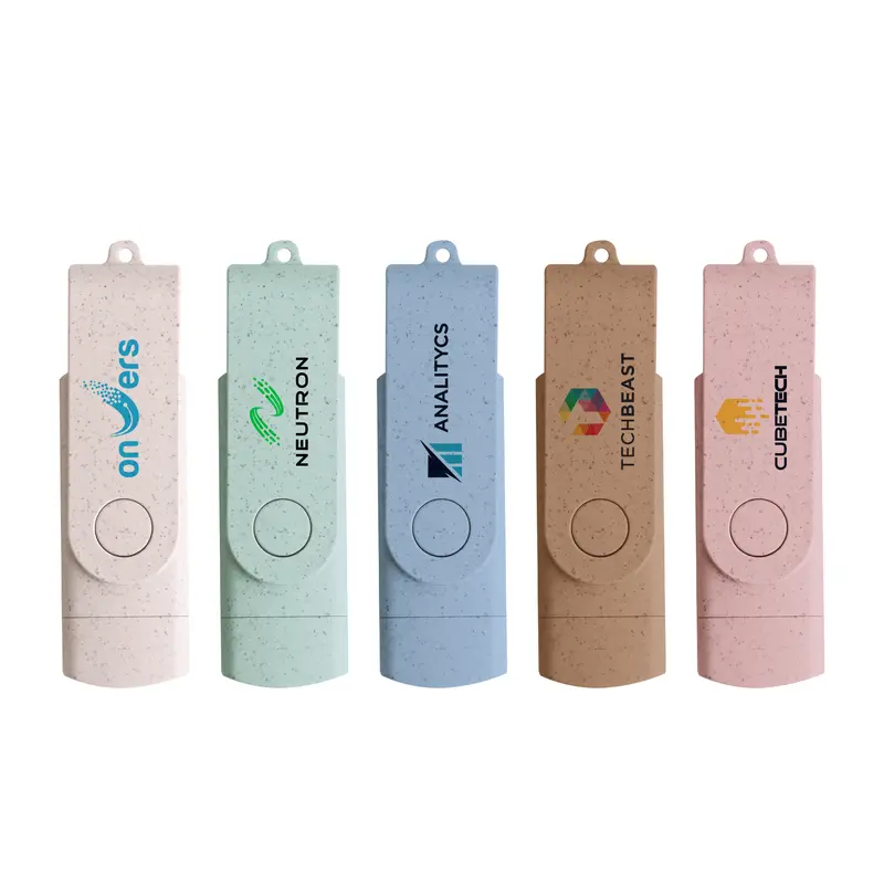 Double-end Eco Swivel Type C Flash Drive – USB Drives – available in beige, blue, green, pink colours and 1 more