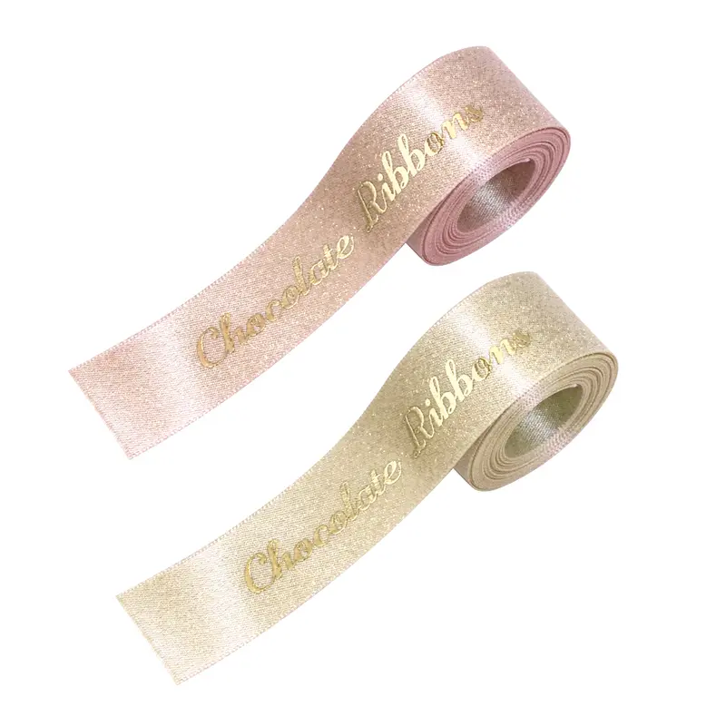 16mm Glitter Gold Purl Satin Ribbon – Ribbons – available in beige, pink colours