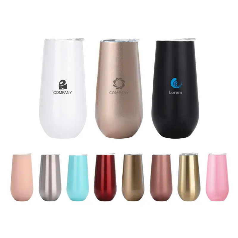150ml Vacuum Champagne Flute – Travel Mugs – available in black, brown, gold, green colours and 4 more