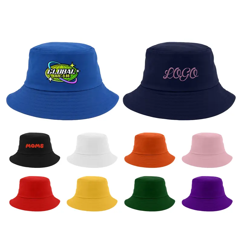 Custom Cotton Bucket Hat – Bucket & Sun Hats – available in black, blue, green, orange colours and 5 more