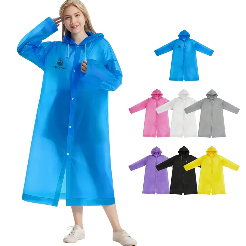 Reusable Adult PEVA Screen Print Raincoat – Jackets