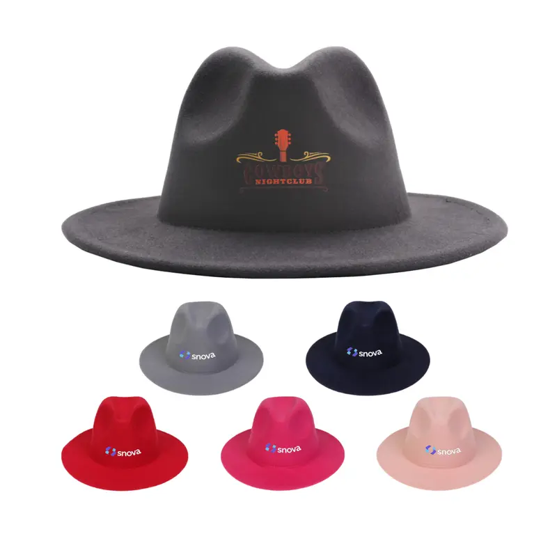 Felt Wide Brim Fedora Hat – Misc Headwear – available in beige, black, blue, grey colours and 2 more