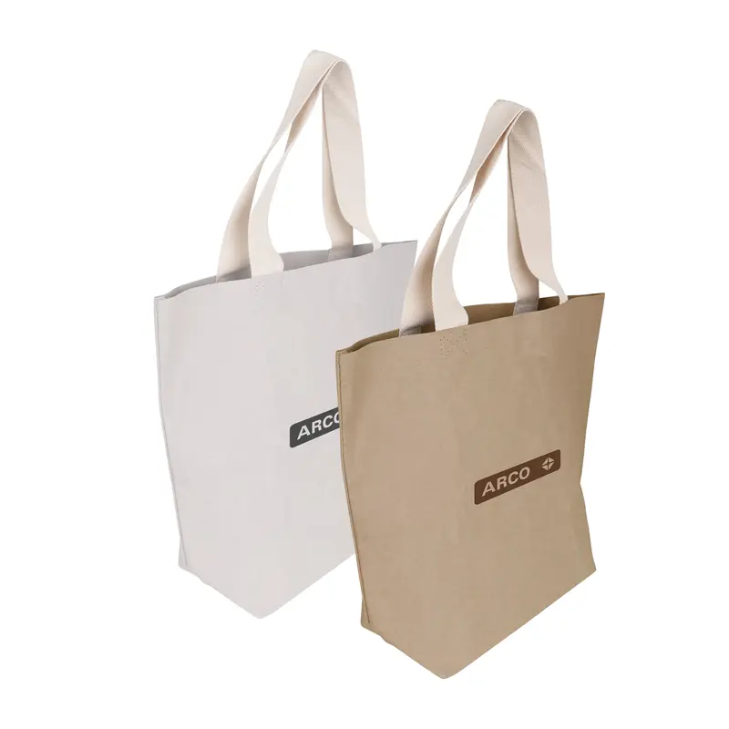 Large Washable Kraft Paper Bag with Cotton Handle(430x345x125mm) – Paper Bags – available in brown, white colours