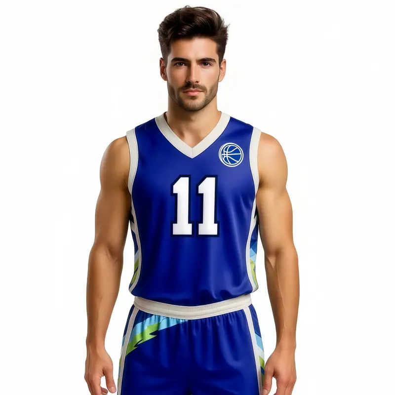 100% Polyester Sublimated Breathable V-Neck Sleeveless Sport Jersey – T Shirts – available in multi colour
