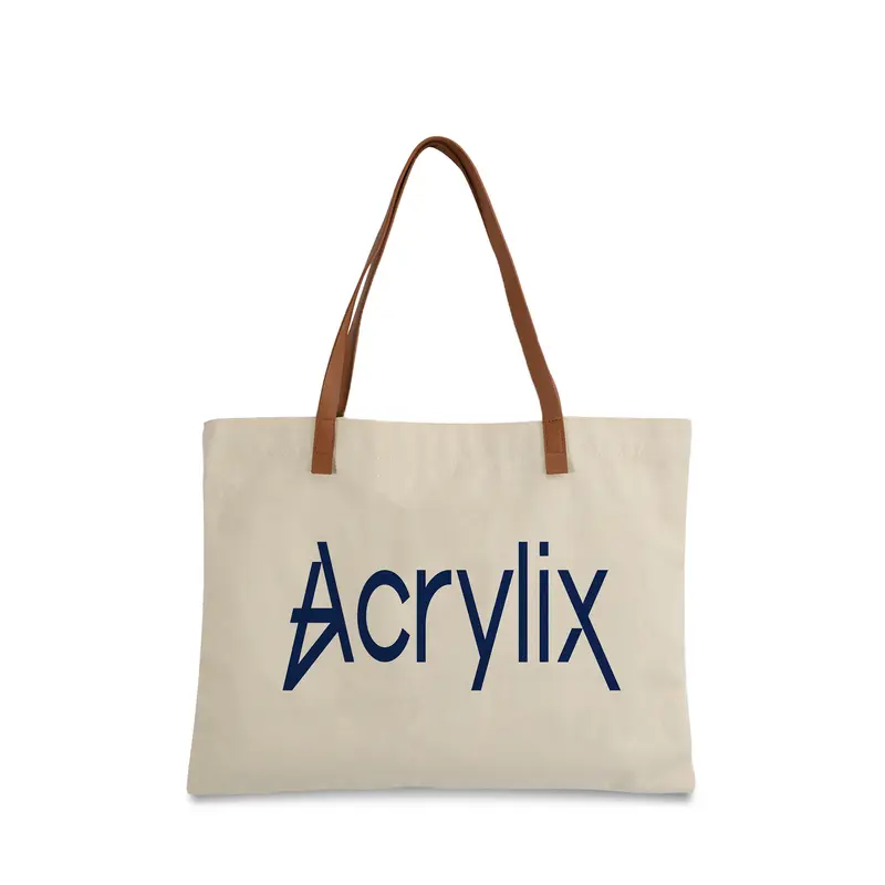 Leather Straps Canvas Bag