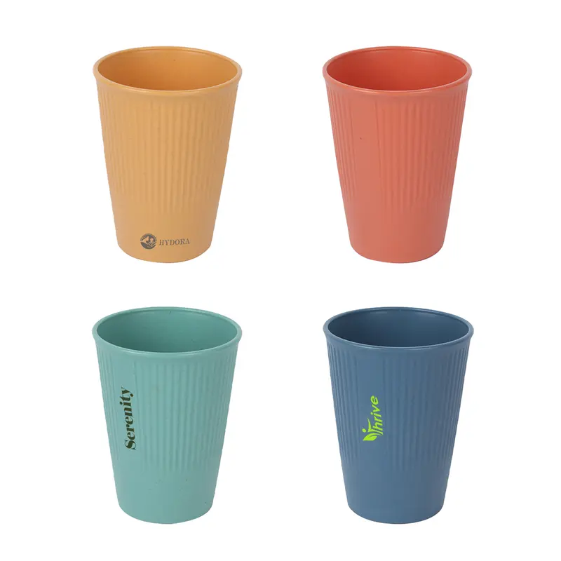 320ML Wheat Straw Toothbrush Cup – Drink Bottles – available in blue, red, yellow colours