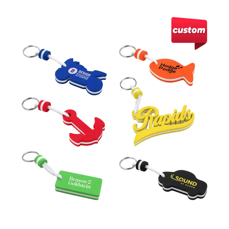 Custom EVA Floating Keychain – Keyrings – available in black, blue, green, orange colours and 2 more
