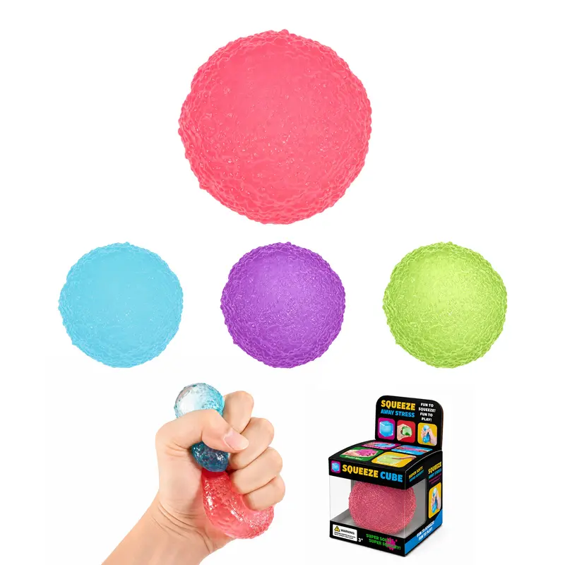 Squishy Stress Relief Mini Ball – Stress Shapes – available in blue, pink, purple, yellow colours