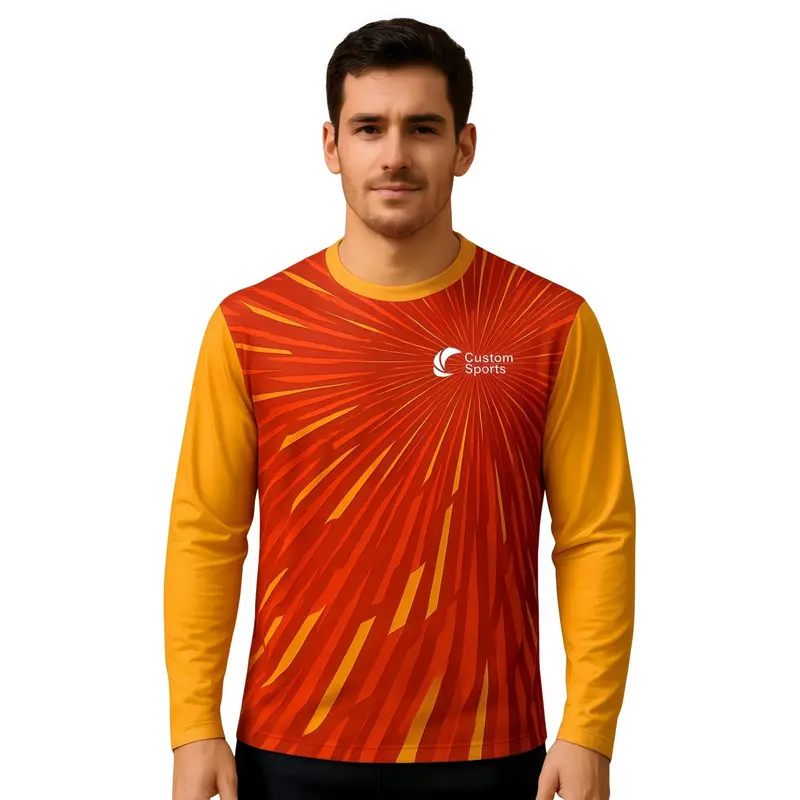 100% Polyester Micro Mesh Sublimated Long Sleeves Shirt – T Shirts – available in multi colour