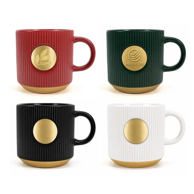 Ceramic Coffee Mug with Bronze Medal – Mugs – available in black, green, red, white colours