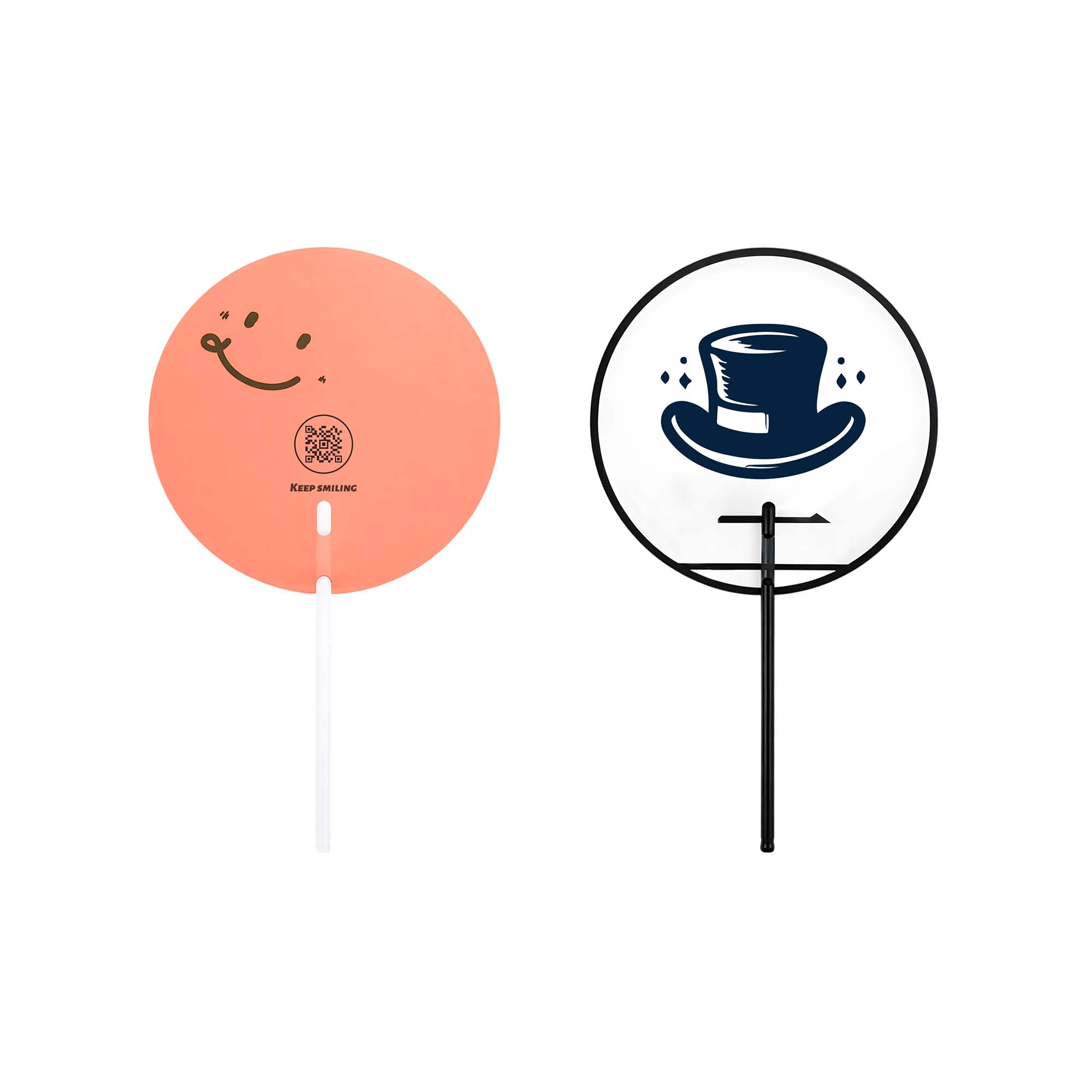 Custom Shape Transparent PVC Hand Fan B