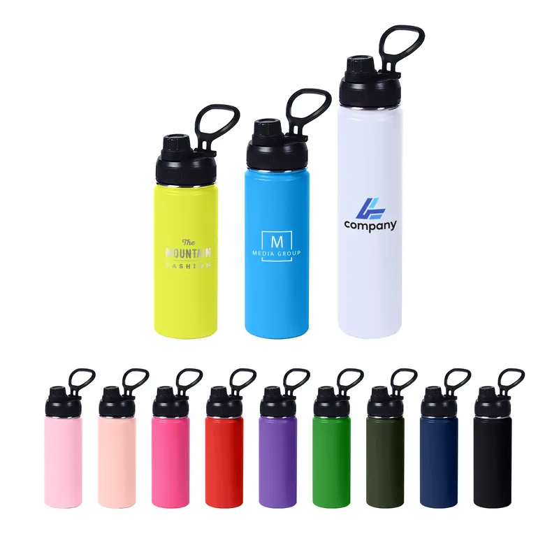 450ML/580ML/800ML Stainless Steel Double Wall Vacuum Drink Bottle with Carry Handle – Drink Bottles – available in black, blue, green, pink colours and 4 more