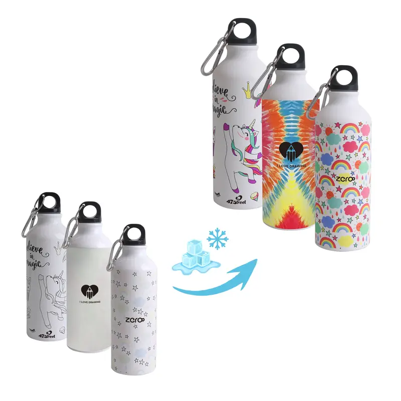 Aluminum Colour Changing Water Bottle – Drink Bottles – available in white colour