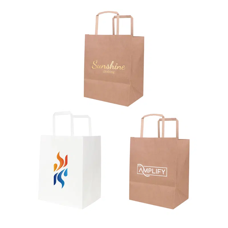 Flat Handle Kraft Paper Bag(215x265x165mm) – Paper Bags