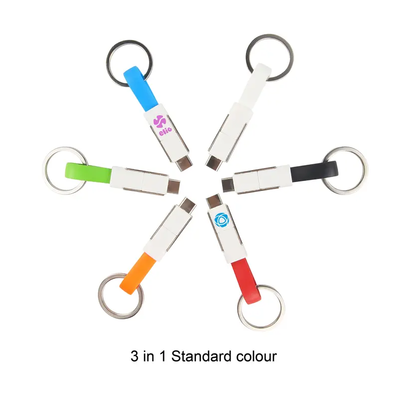 Magnetic Charging Cable with Keyring – Keyrings – available in black, blue, green, grey colours and 5 more