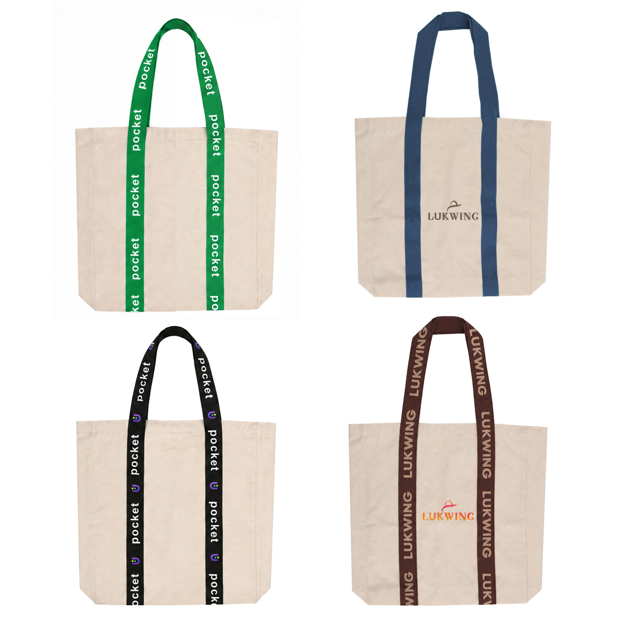 Custom Woven Handle Tote Bag – Tote Bags – Promocollection – available in Nature