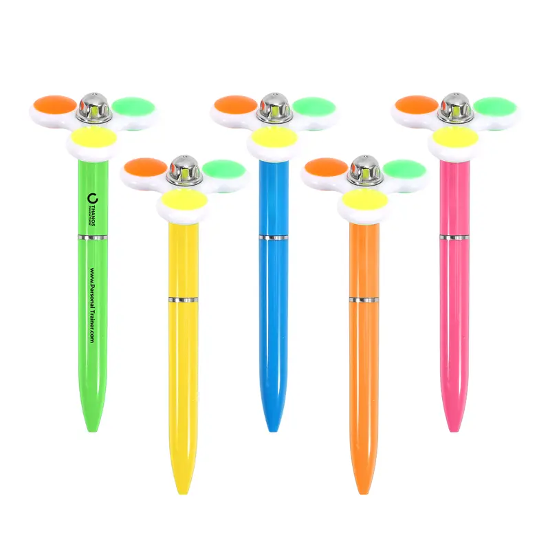 Spinning Topper Fidget Pen A – Novelty Pens – available in blue, green, orange, pink colours and 1 more