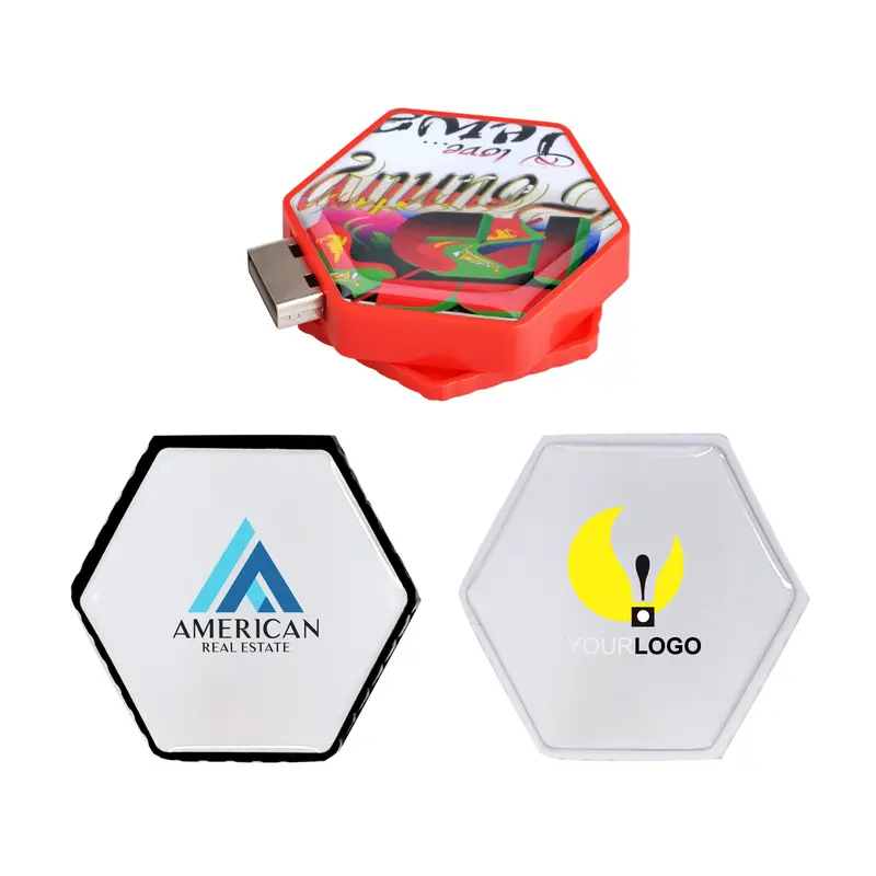 Hexagon Flash Drive – USB Drives – available in black, red, white colours
