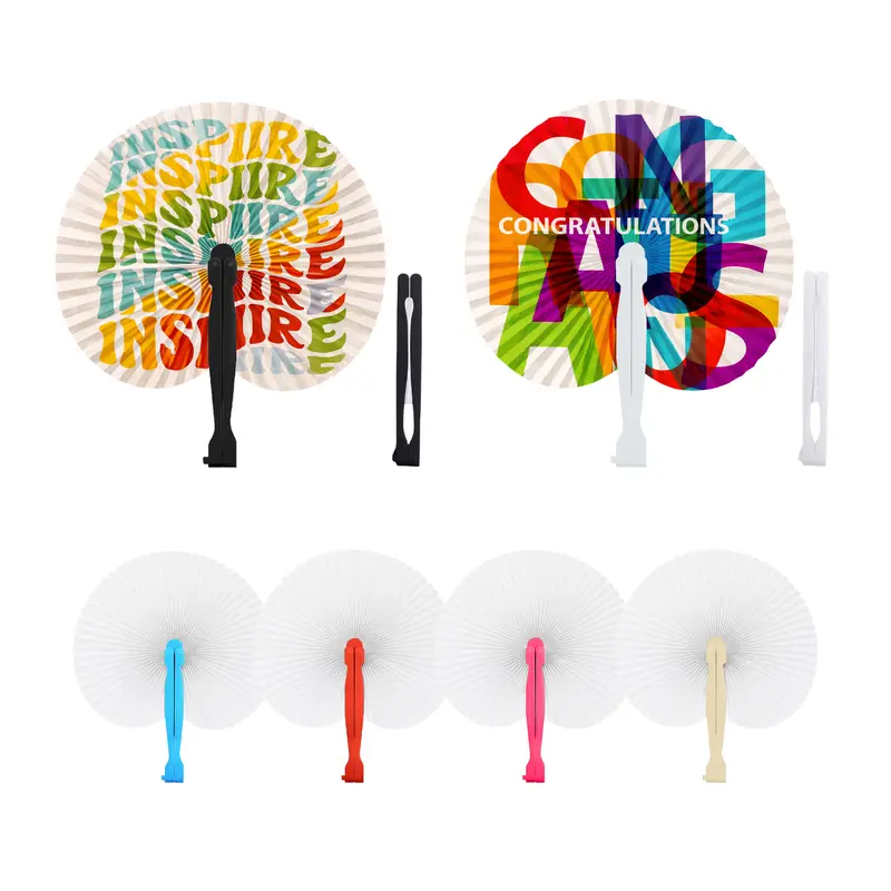 Peach Shape Plastic Handle Paper Fan – Misc Events