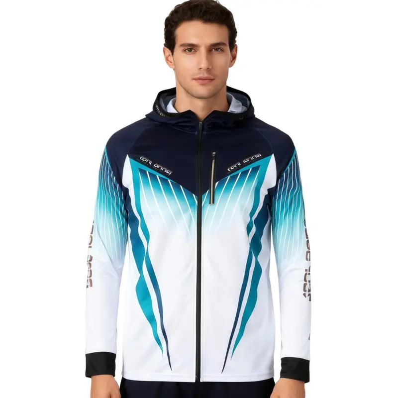Men's 100% Polyester Sublimated Fishing Hooded Jacket – Jackets – available in multi colour