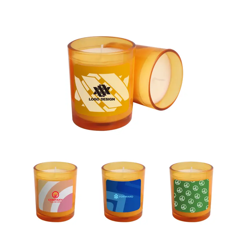 3.5oz Glass Candle – Misc Homeware – available in orange, white colours