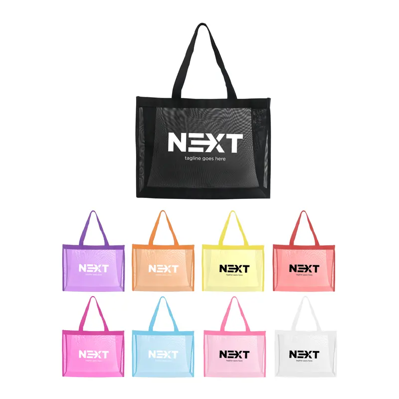 Transparent Mesh Tote Bag – Tote Bags – available in black, blue, orange, pink colours and 4 more