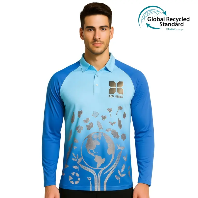 Unisex Adults RPET Milk Silk Sublimated Raglan Long Sleeves POLO – Polo Shirts