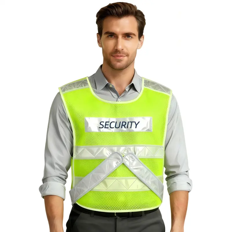 Hi-Vis Reflective Adjustable Safety Vest – Roughalls & Overalls – available in yellow colour