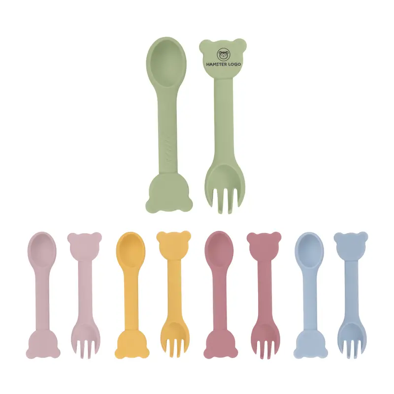 Bear Shape Silicone Kids Cutlery – Misc Homeware – available in blue, green, pink, red colours and 1 more