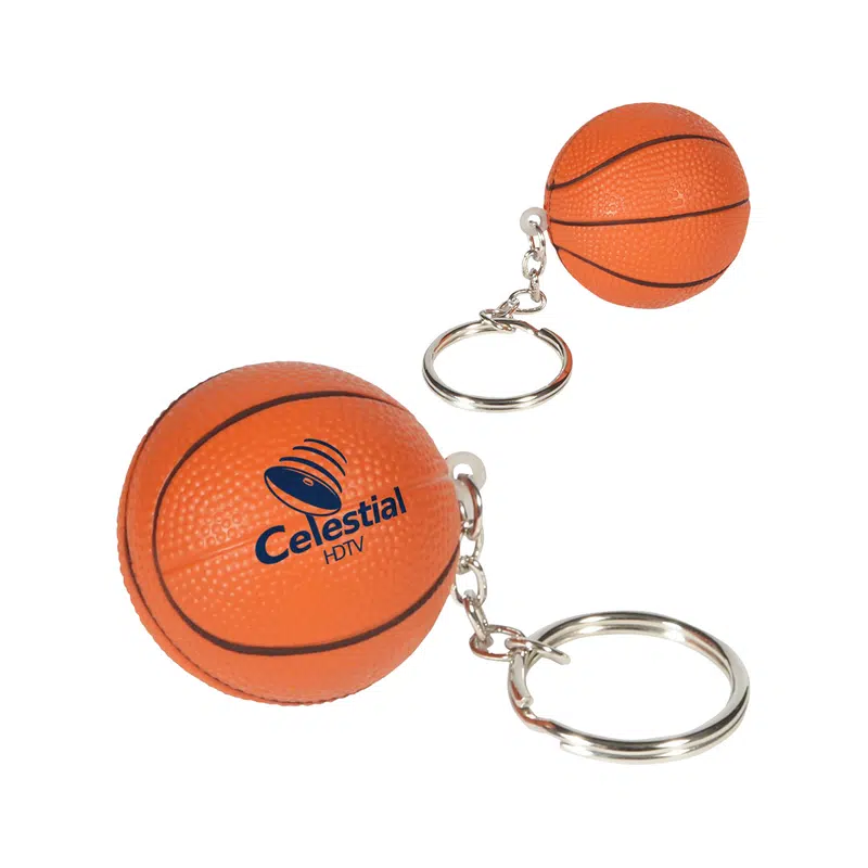 Keyring with Basketball Stress Item – Keyrings – available in multi colour
