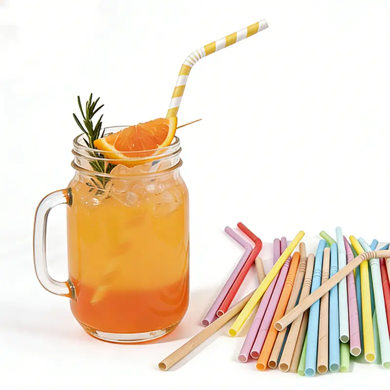 Custom Disposable 3-ply Bendable Drinking Paper Straw – Drinking Straws – available in multi colour