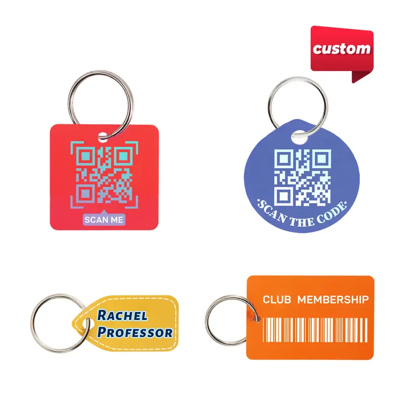 Custom Shape Plastic Card Key Tags – Keyrings – available in multi colour