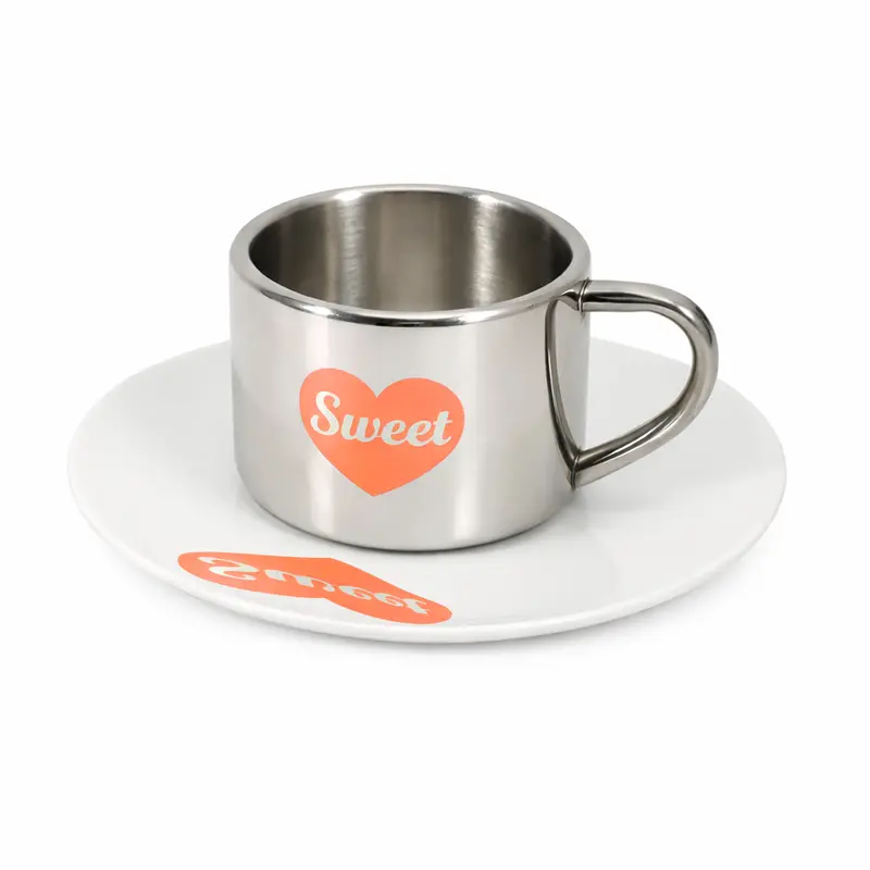 170ML Stainless Steel Mirror Reflection Coffee Mug – Mugs – available in silver colour