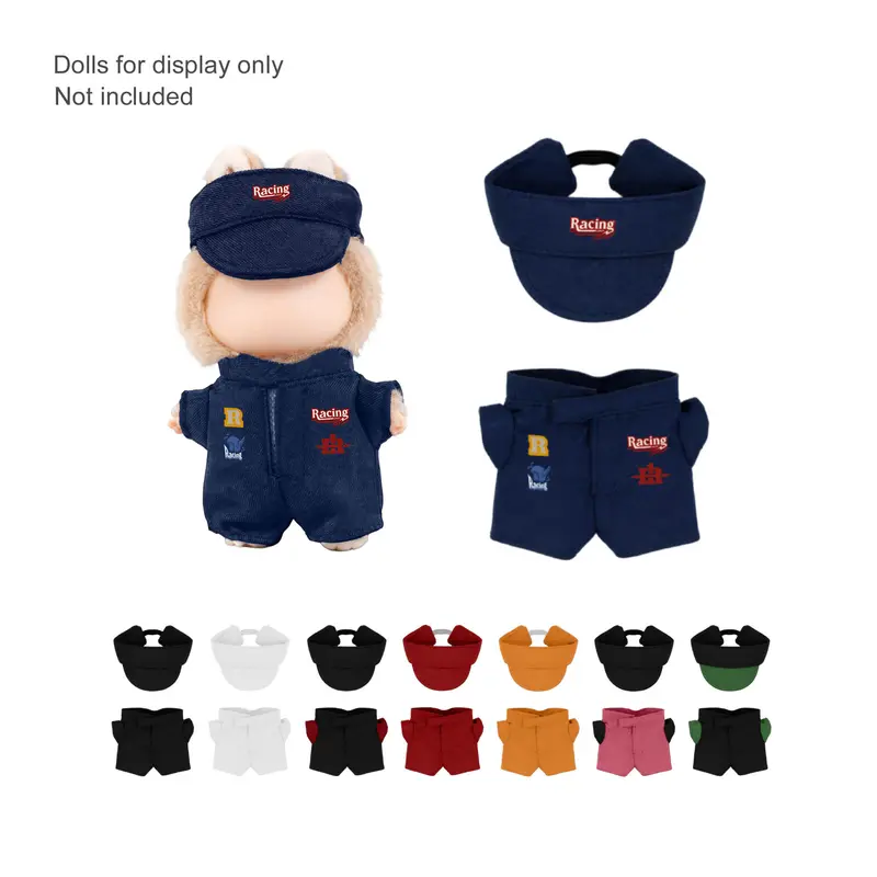 Plush Doll Racing Suit Set (10cm Doll) – Misc Outdoors – available in black, blue, green, orange colours and 3 more