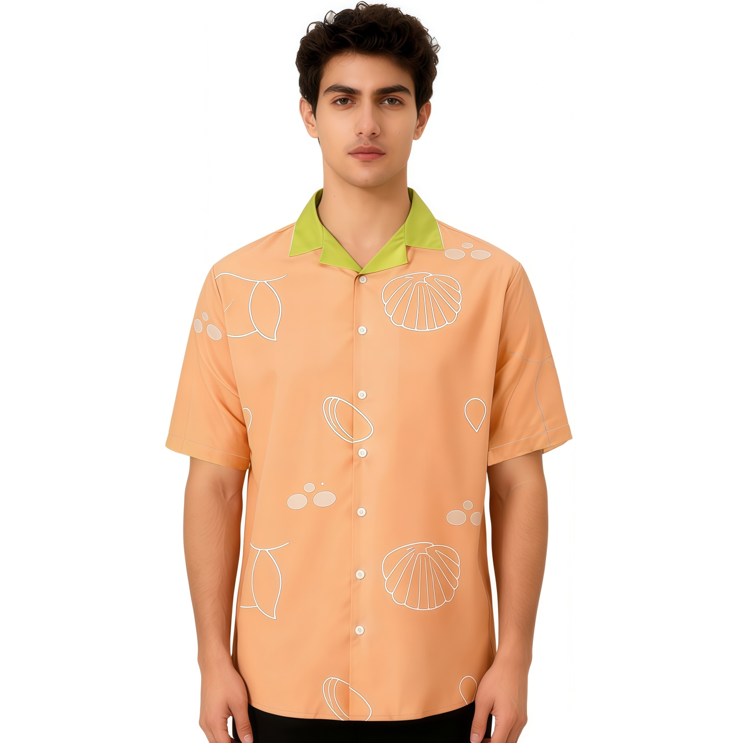 Men's Polyester Spandex Sublimated Cuban Collar Shirt