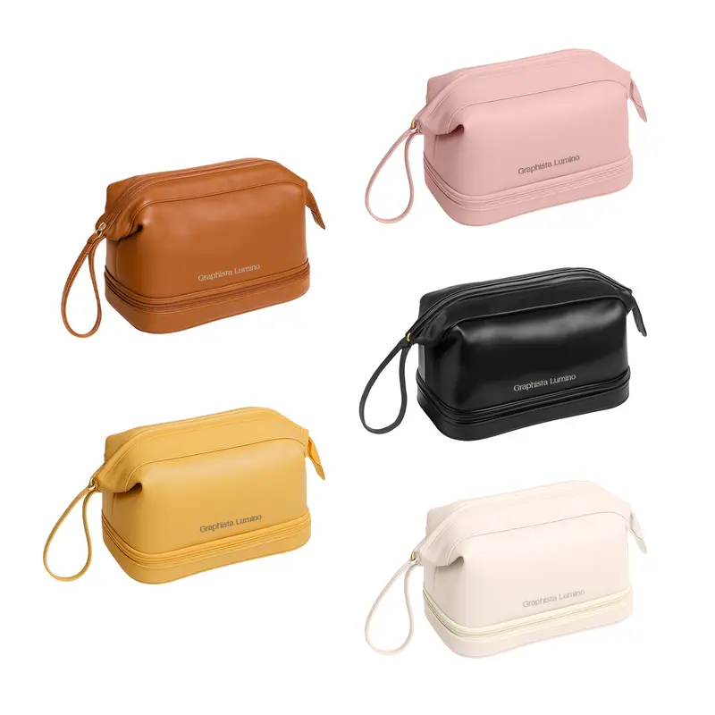 Large Capacity PU Toiletry Bag – Misc Bags – available in beige, black, brown, pink colours and 1 more