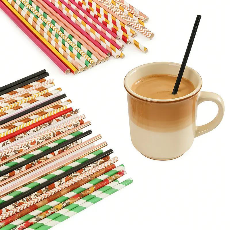 Custom Disposable 4-ply Straight Drinking Paper Straw – Drinking Straws – available in multi colour
