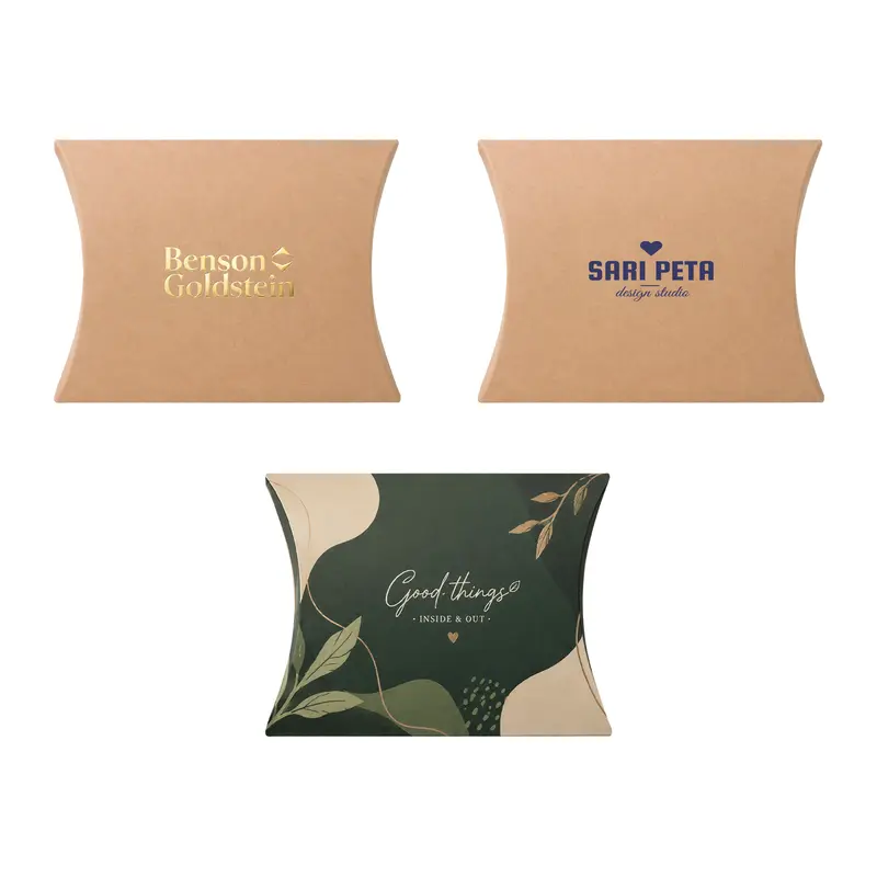 Large Brown Kraft Pillow Box(170 x 140 x 37mm) – Paper Bags – available in beige colour