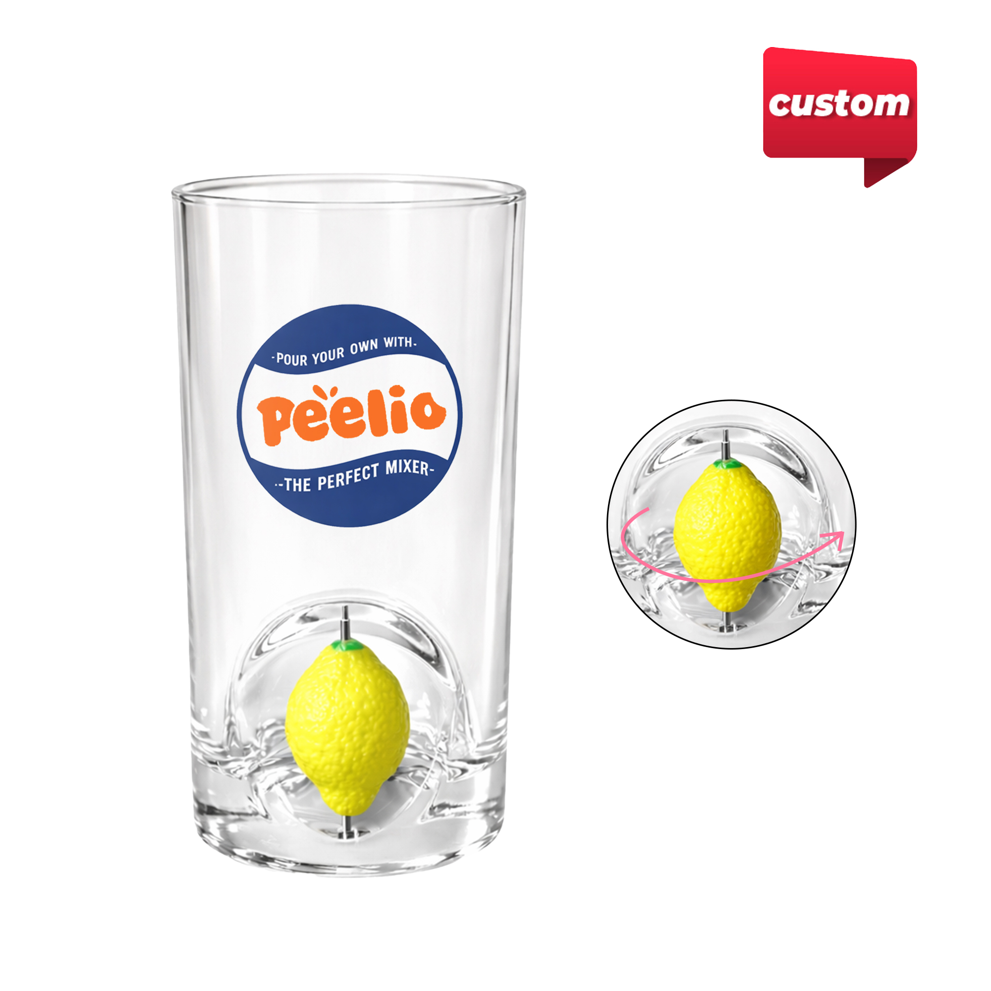 Glass Cup with Custom Spinner Toy