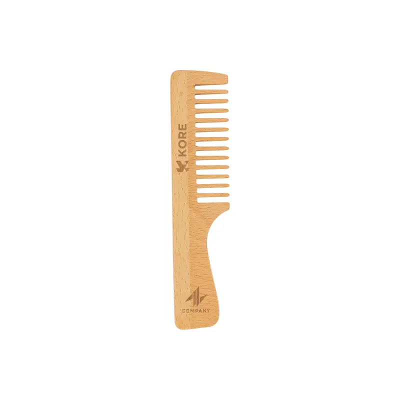 Wide-Tooth Beech Wood Comb – Misc Health – available in beige colour