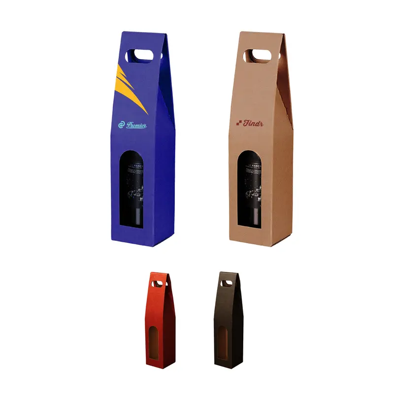 Single Bottle Portable Wine Box – Wine Carriers – available in beige, black, red colours
