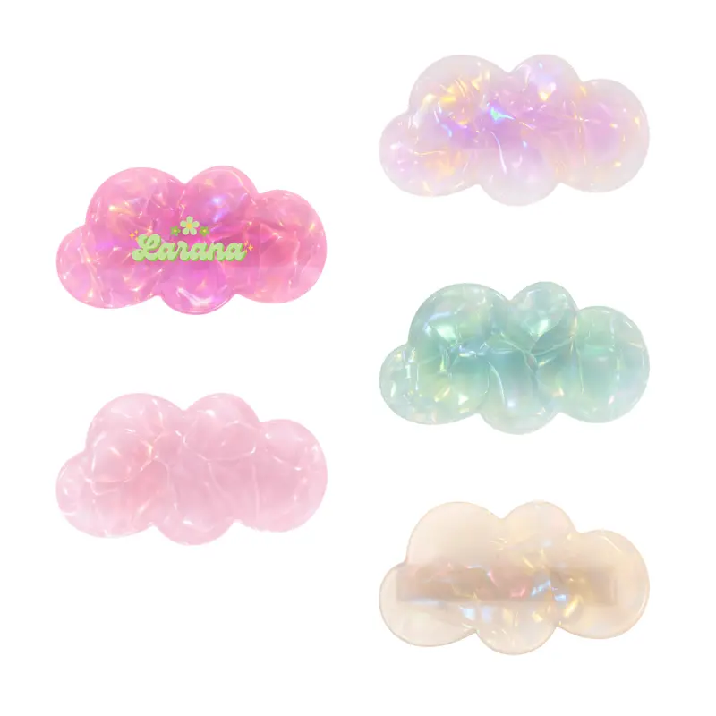 Cloud Iridescent Alligator Hair Clip – Misc Headwear – available in green, pink, purple, yellow colours