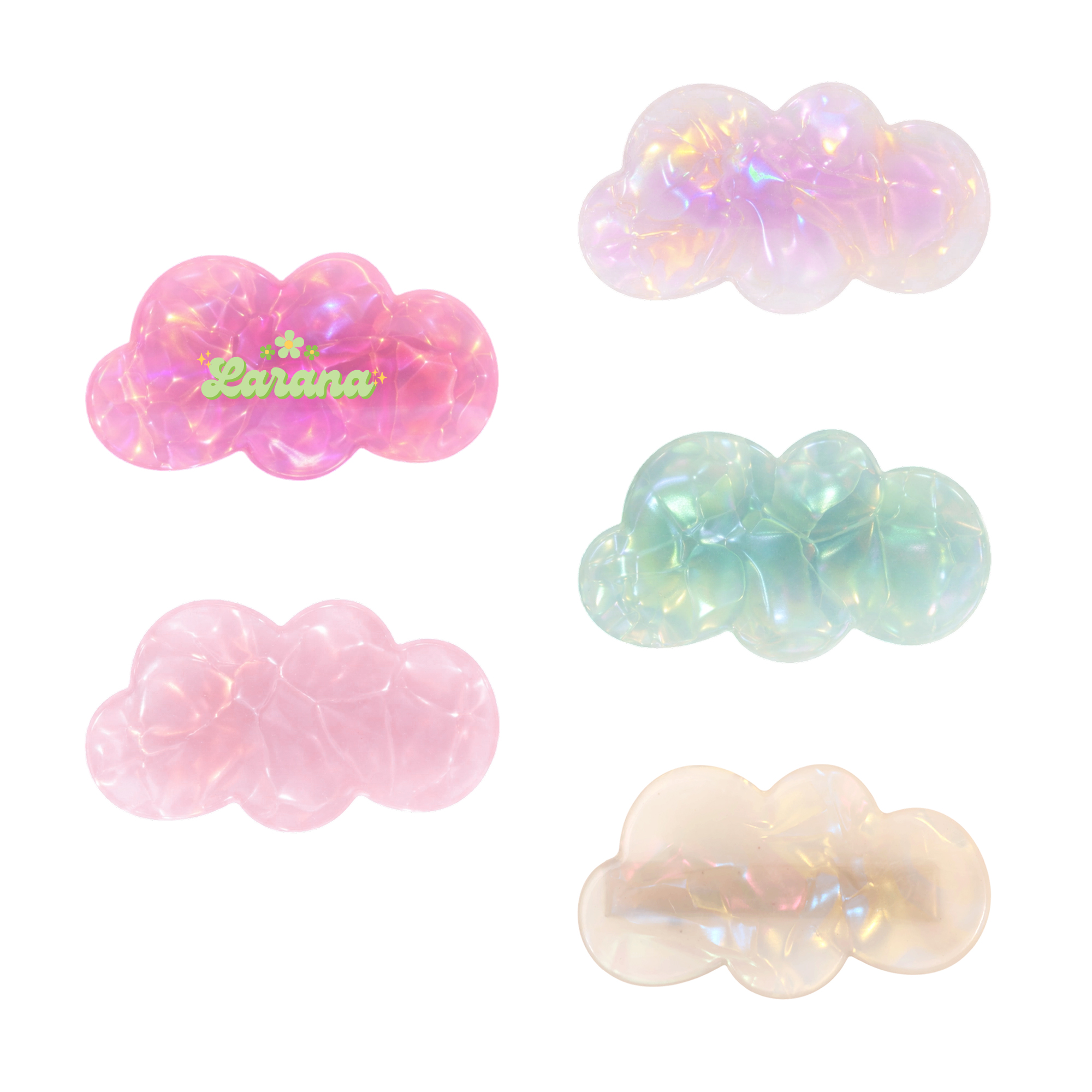 Cloud Iridescent Alligator Hair Clip