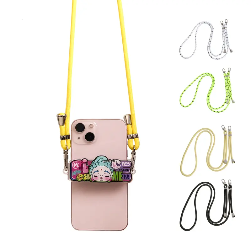 Adjustable Phone Lanyard with Back Clip – Lanyards – available in beige, black, green, white colours and 1 more