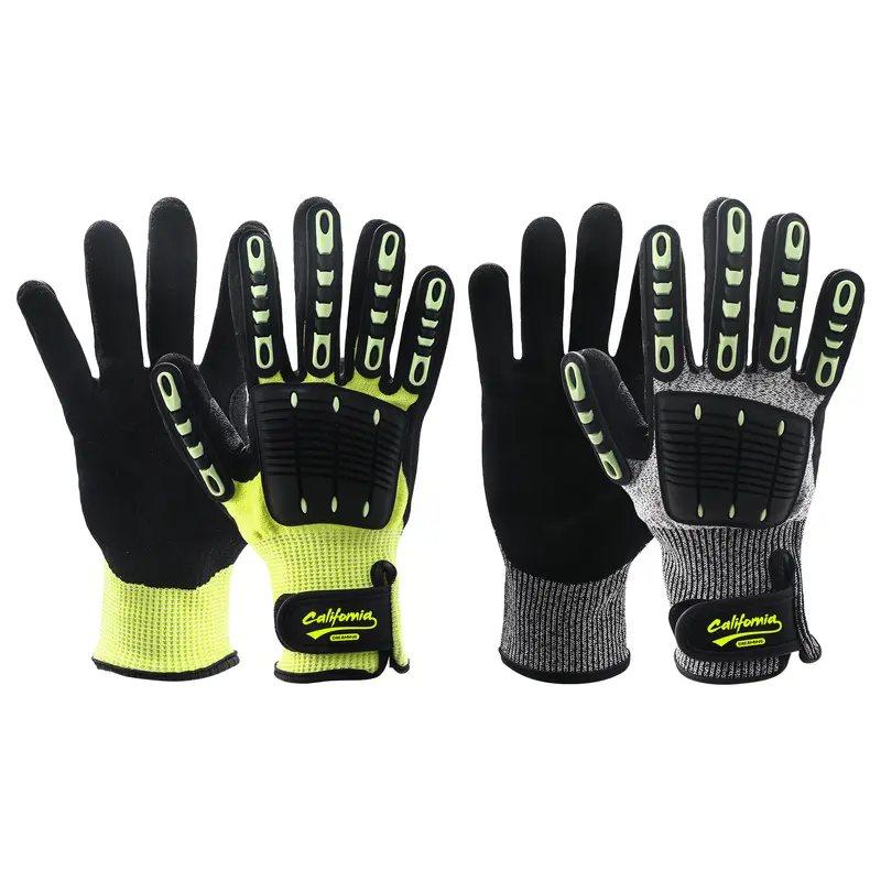 Heavy Duty Safety Work Gloves With Wrist Lock & Palm Guard – Roughalls & Overalls – available in grey, yellow colours