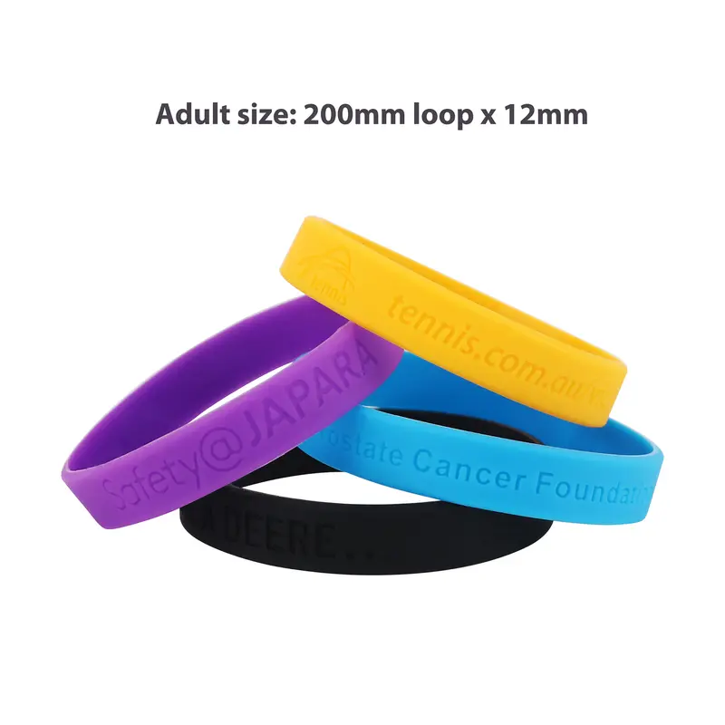 Debossed Wristband – Wrist Bands – available in multi colour